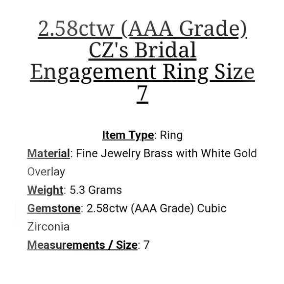 JT Jewel Trends White Gold Overlay Engagement Ring - Picture 7 of 14